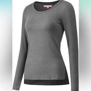 REGNA X Grey NO BOTHER ATHLETIC LONG SLEEVES TOPS
